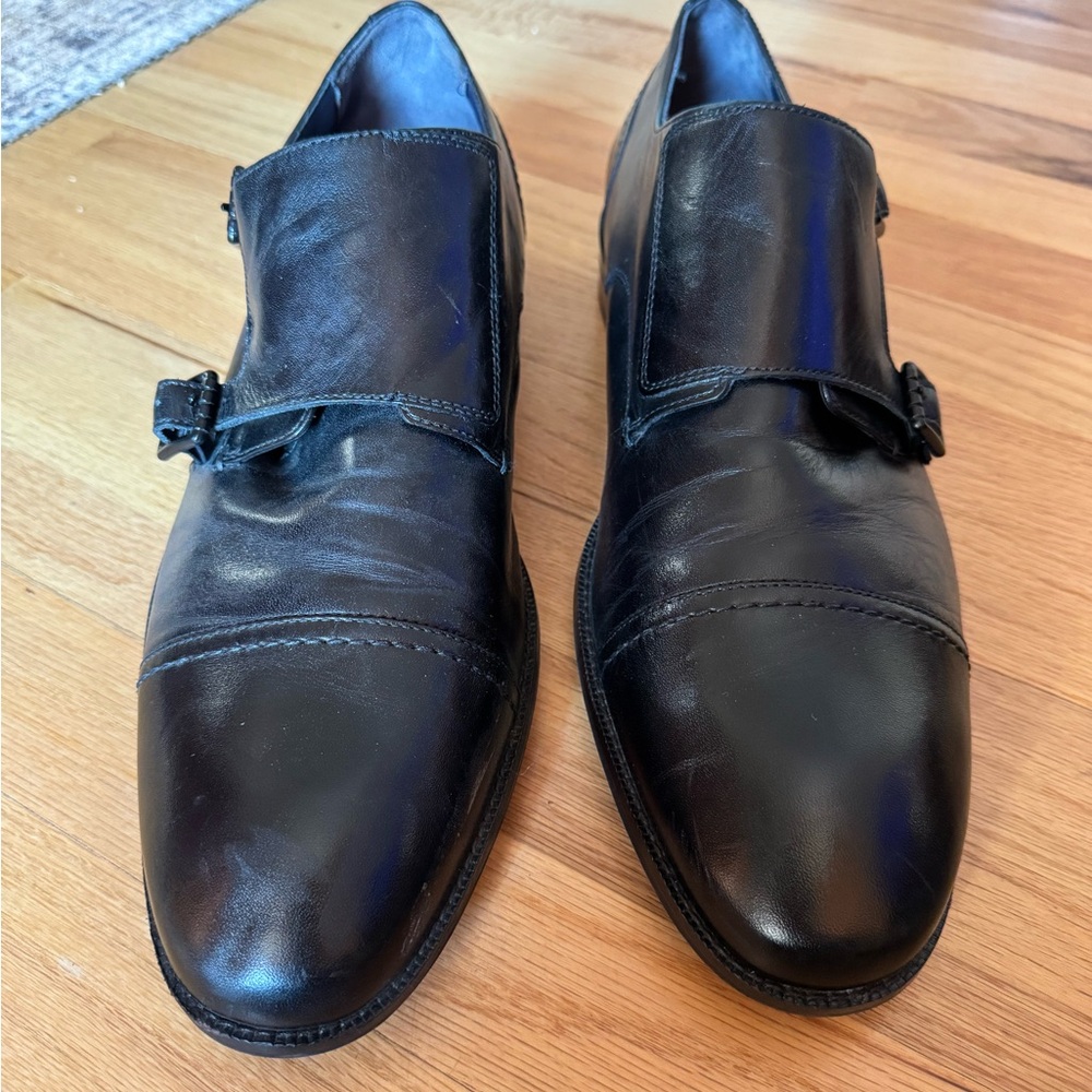 Cole Haan Black Leather Double Monk